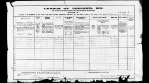 1911 Census return, for Gallagher family on Church Island, Lough Gill, County Sligo.