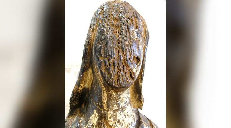 St Gobnait wooden statue