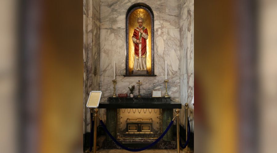 St Valentine’s shrine, Whitefriar Street Church, Dublin.