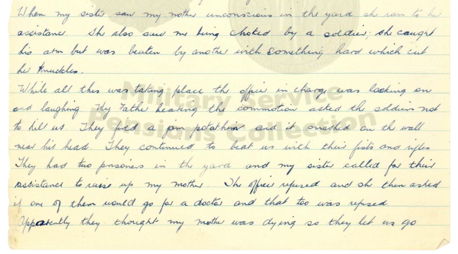 Mary Walsh née O’Neill military pension record.