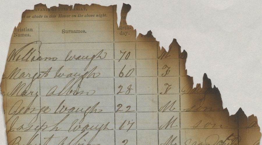 Burnt 1851 census record